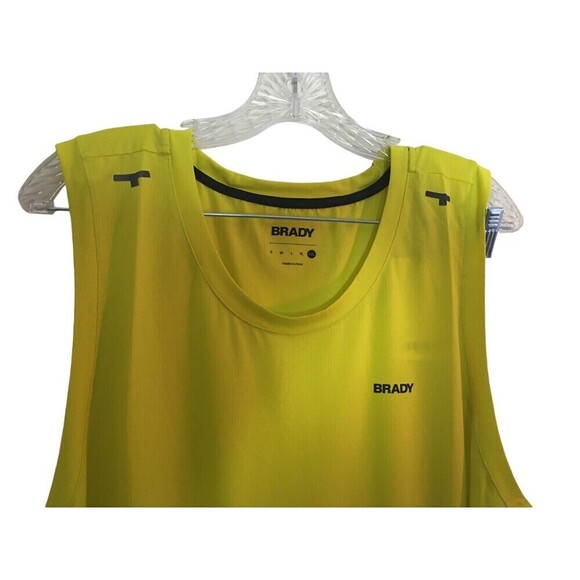 Tom Brady Brand Tank Top Men's Size XXL Neon Yellow Run Tank Sulphur - Picture 2 of 5